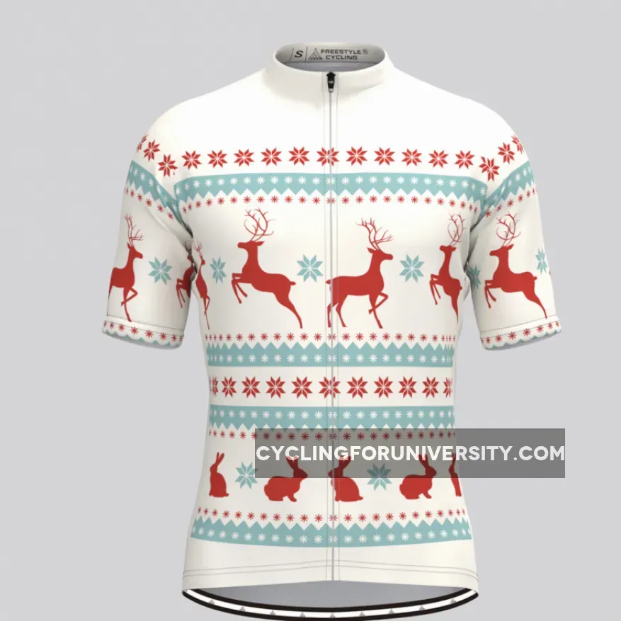 Classic Ugly Christmas sweater Men's Cycling Jersey - Beige