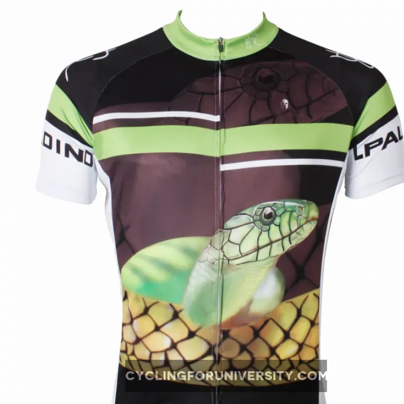 Ilpaladino Snake Men's Breathable Quick Dry Short-Sleeve Green&Black Cycling Jersey Bicycling Pro Cycle Clothing Racing Apparel Outdoor Sports Leisure Biking T-shirt Summer Sport Wear NO.559