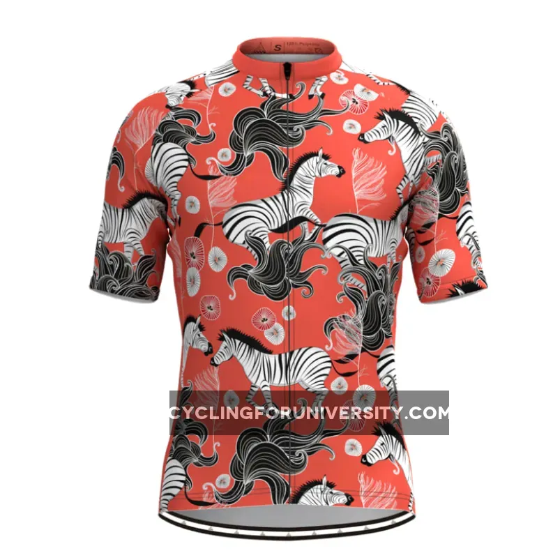 The Running Zebra Print Cycling Jersey- Men's Brand New
