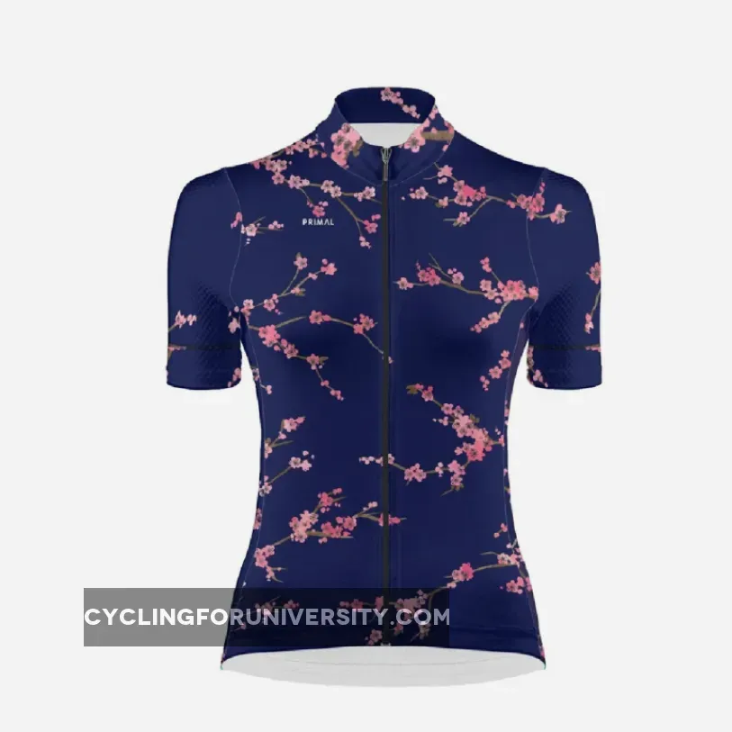 Primal Wear Cherry Blossom Women's Full Zip Helix 2.0 Elite Fit Cycling Jersey