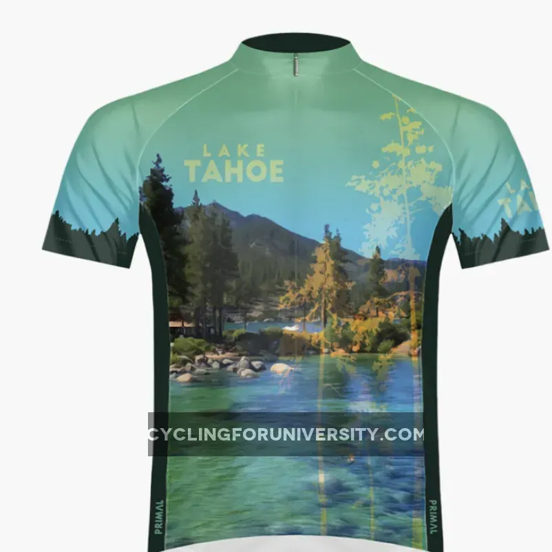Primal Wear Lake Tahoe National Park men's Sport Cut Full Zip Short Sleeve Cycling Jersey, Is Lake Tahoe A National Park