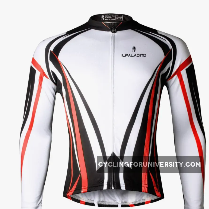 Men's Cycling Long-sleeved Jersey Autum Fashion Cycling Suit Cycling Bibtight Trouser Black and White Quick Dry Sportswear(velvet) NO.711