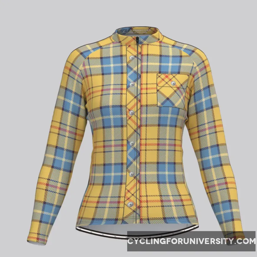 Plaid Checkered Shirt V20 Women's LS Cycling Jersey Restock