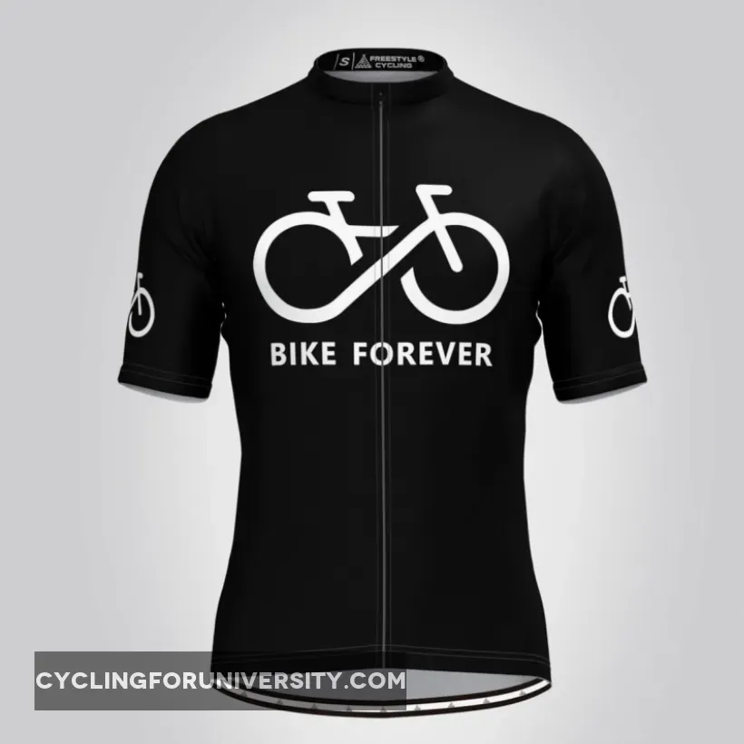 Bike Forever Men's Cycling Jersey-Black Restock