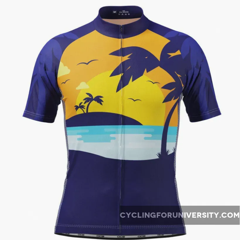 Mens' Tropical Paradise Palm Tree Sunset Cycling Jersey