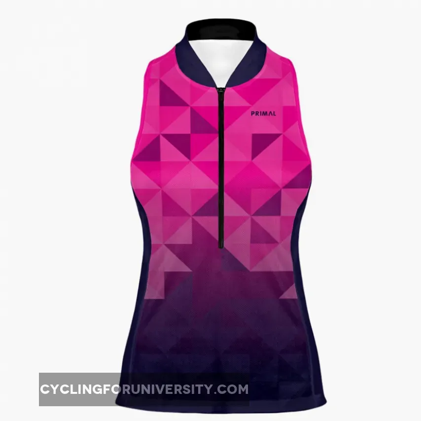 Primal Wear Trimotif Purple Women's Racerback Sleeveless Cycling Jersey TRIMJ61W-2