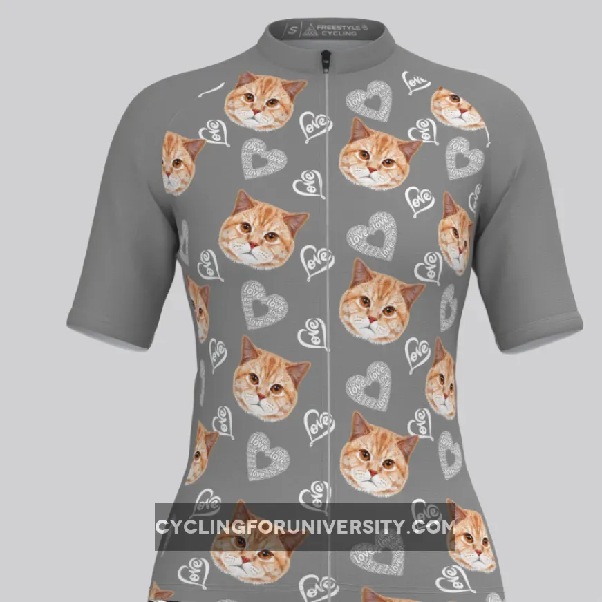 Custom Cat Face V4 Women's Jersey-Gray Outlet