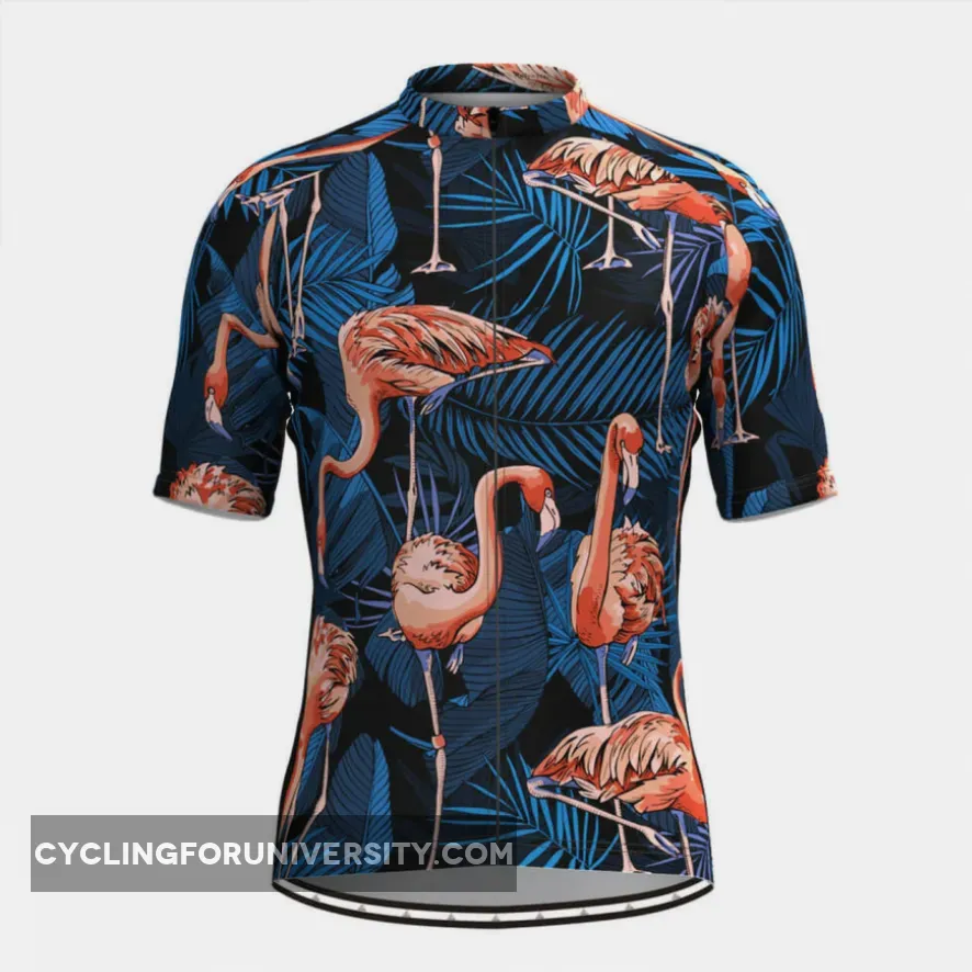 Men's Hawaiian Tropical & Flamingo Print Cycling Jersey