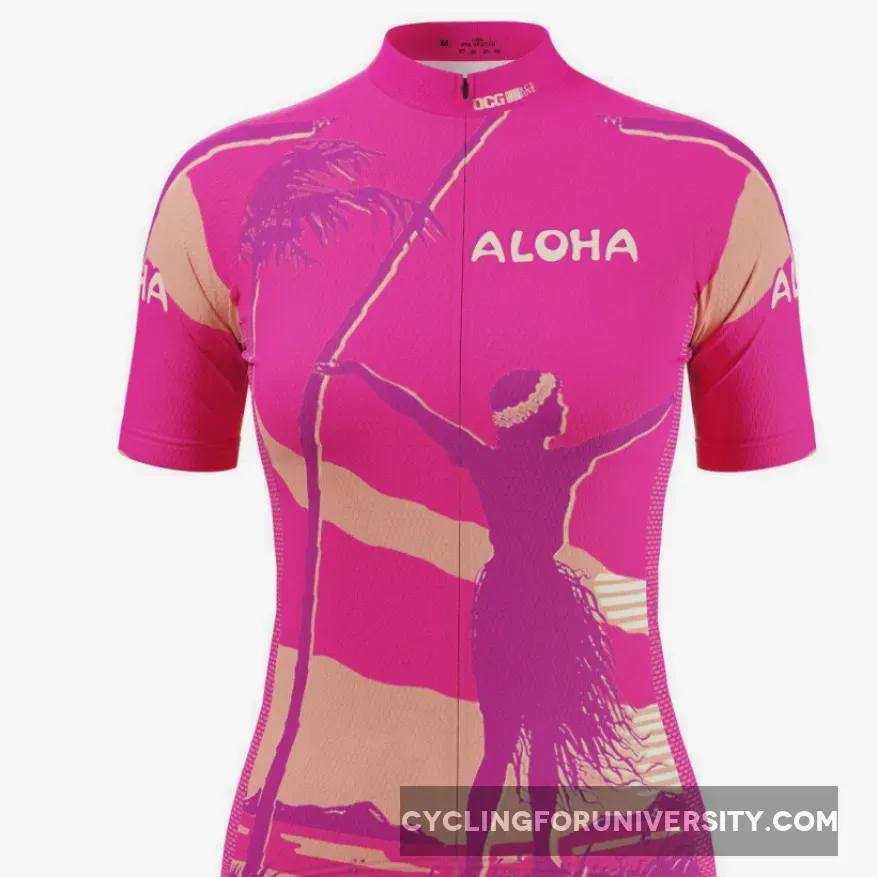 Women's Hula Aloha Short Sleeve Cycling Jersey Outlet