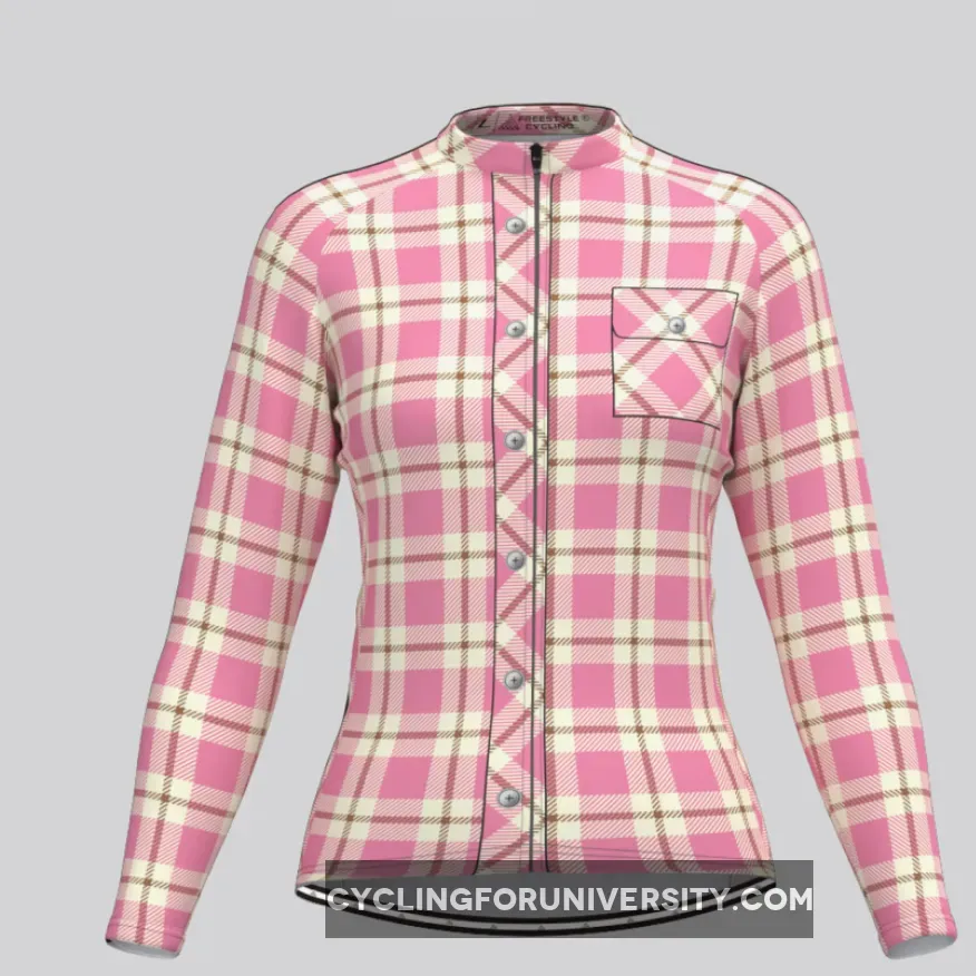 Plaid Checkered Shirt V22 Women's LS Cycling Jersey