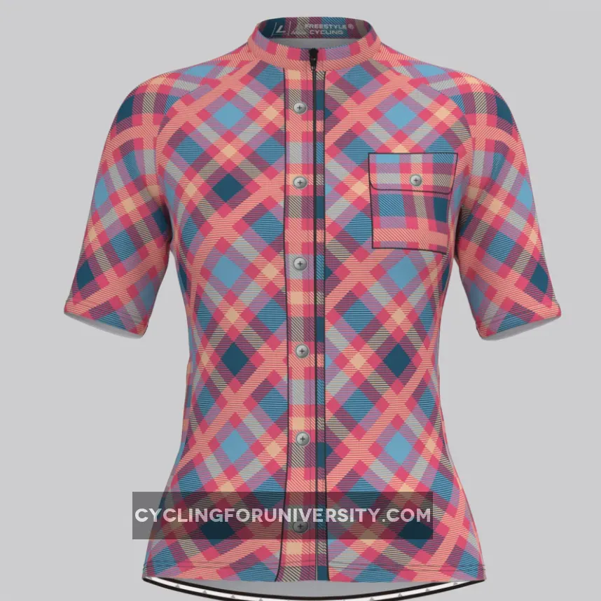 Plaid Checkered Shirt V29 Women's Cycling Jersey