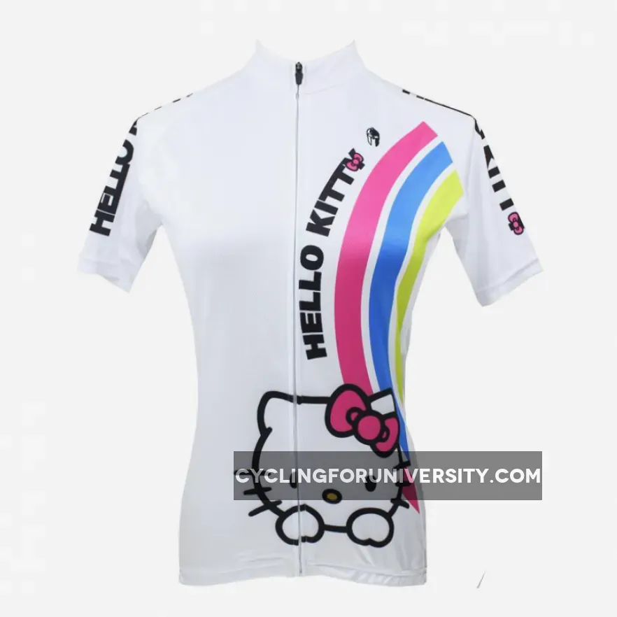 HELLO KITTY Princess Women's Top Cycling Jersey Jacket T-shirt Summer Spring Autumn Clothes Sportswear Cartoon World White Apparel NO.025