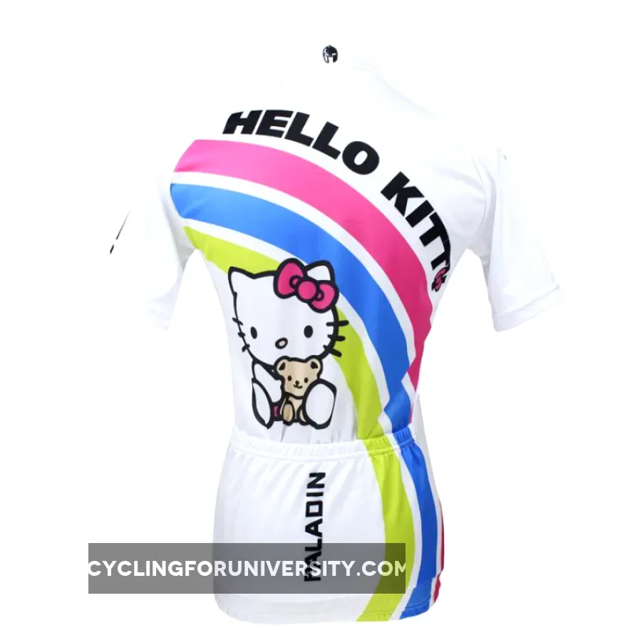 HELLO KITTY Princess Women's Top Cycling Jersey Jacket T-shirt Summer Spring Autumn Clothes Sportswear Cartoon World White Apparel NO.025