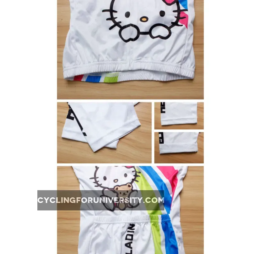 HELLO KITTY Princess Women's Top Cycling Jersey Jacket T-shirt Summer Spring Autumn Clothes Sportswear Cartoon World White Apparel NO.025