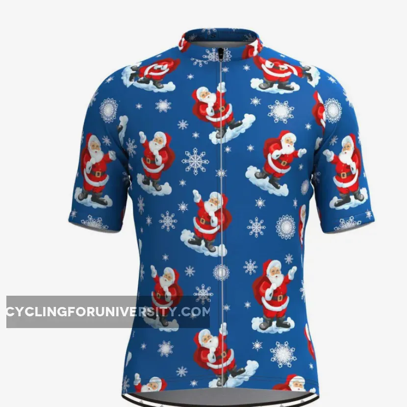 Merry Christmas Santa Gifts Cycling Jersey Blue Outlet
