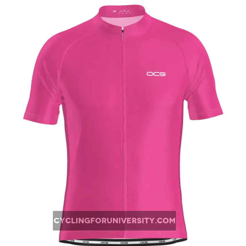 Men's OCG Plain Color Block Short Sleeve Cycling Jersey #Plain Black Jersey