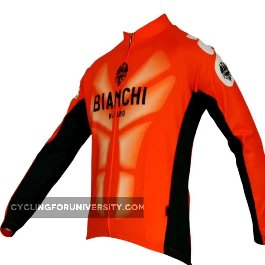 Bianchi Milano Winter Fleece long sleeves jersey MALTA orange