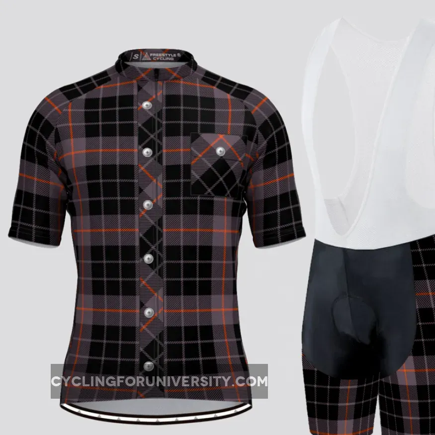 Plaid Checkered Shirt V3 Men's Cycling Kit Gray For Sale