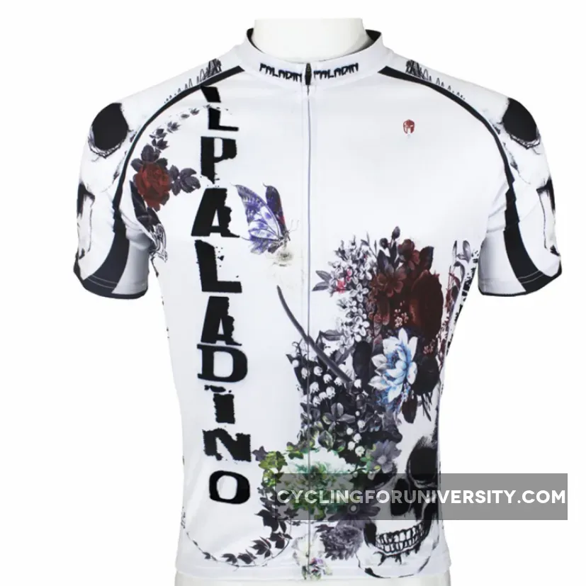 ILPALADINO Skull Men's Summer Cycling Short Jersey Flower BlossomPro Cycle Clothing Racing Apparel Outdoor Sports Leisure Biking T-shirt Sportswear Quick—dry Shirt 091