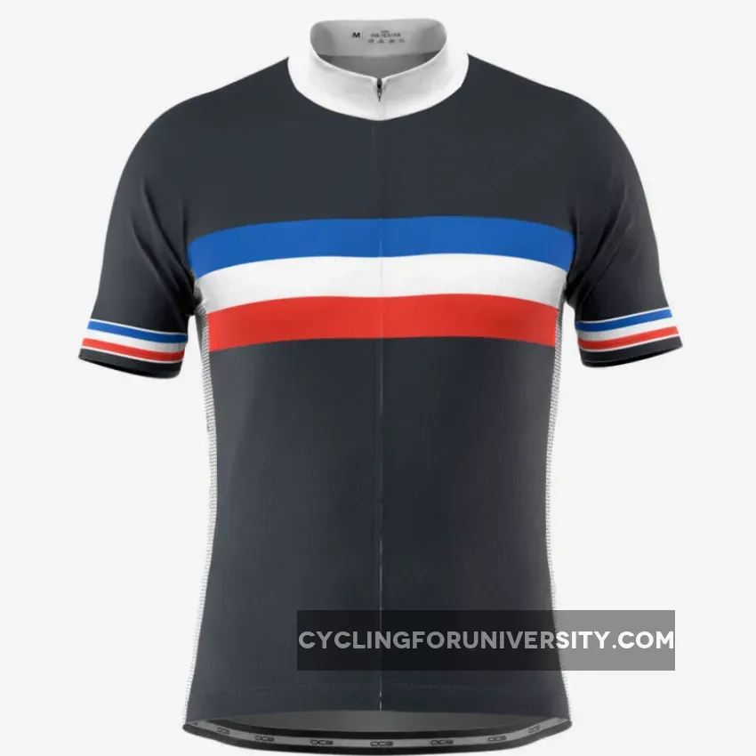 Men's France National Short Sleeve Cycling Jersey / Mens Short Sleeve Cycling Jersey