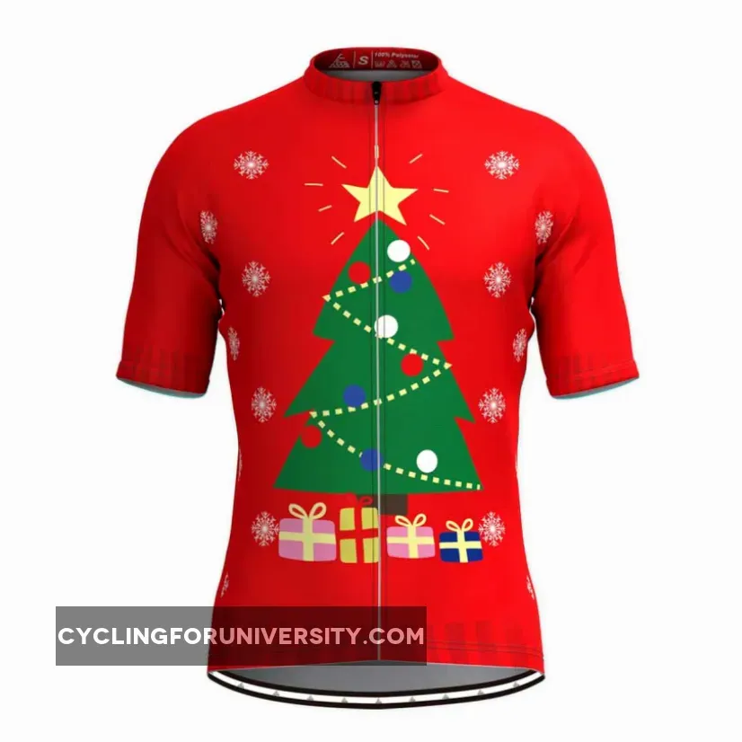 Ugly Christmas Sweater Tree Gift Box Cycling Jersey Outlet