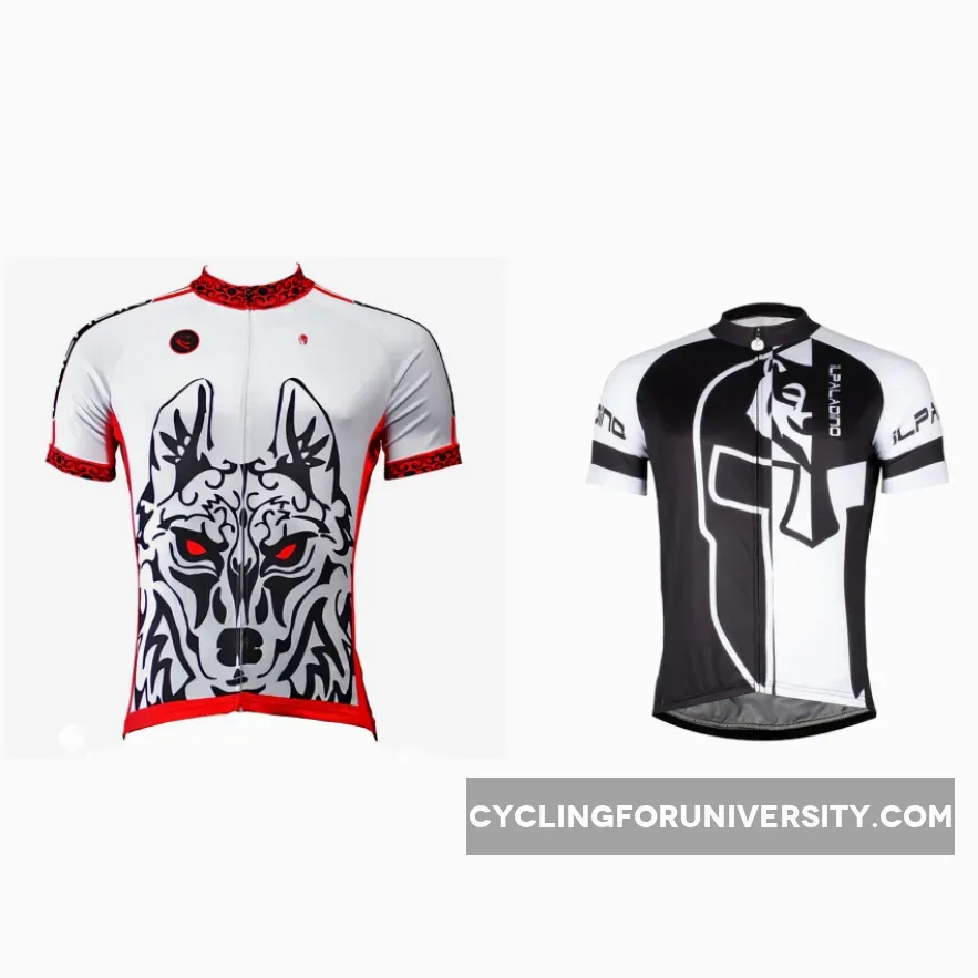 Two men's Wild Animal Wolf cycling T-shirts short-sleeve summer sportswear gear Pro Cycle Clothing Racing Apparel Outdoor Sports Leisure Biking T-shirt NO.350/746