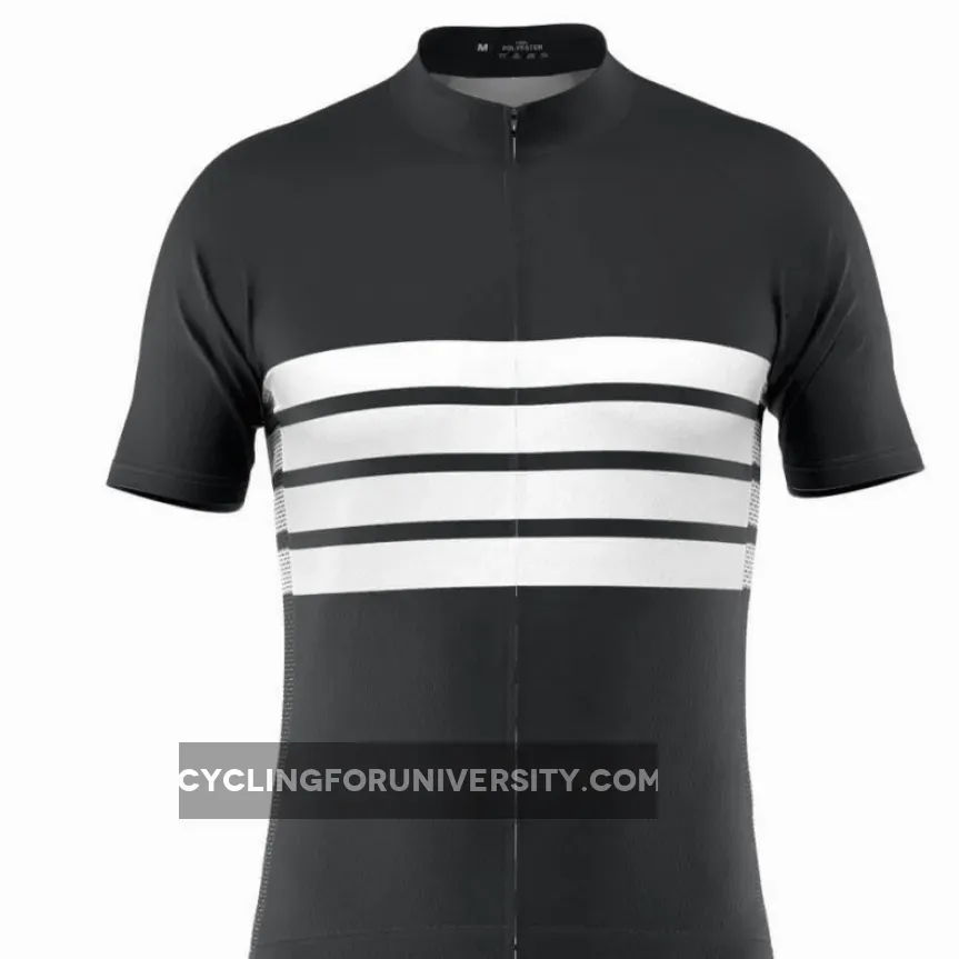 Men's Retro Four Stripe Men's Black Cycling Jersey