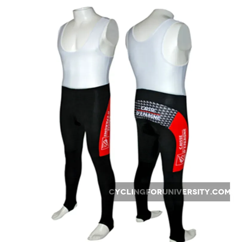 2010 Team Caisse d'Epargne Cycling Winter Bib Tights