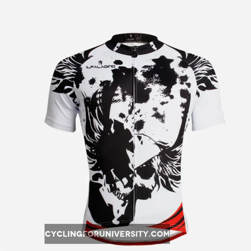 Ilpaladino Angel White Wing Feather Black Sport Breathable Cycling Jersey Men's Short-Sleeve Sport Bicycling Shirts Summer Quick Dry Wear NO.659