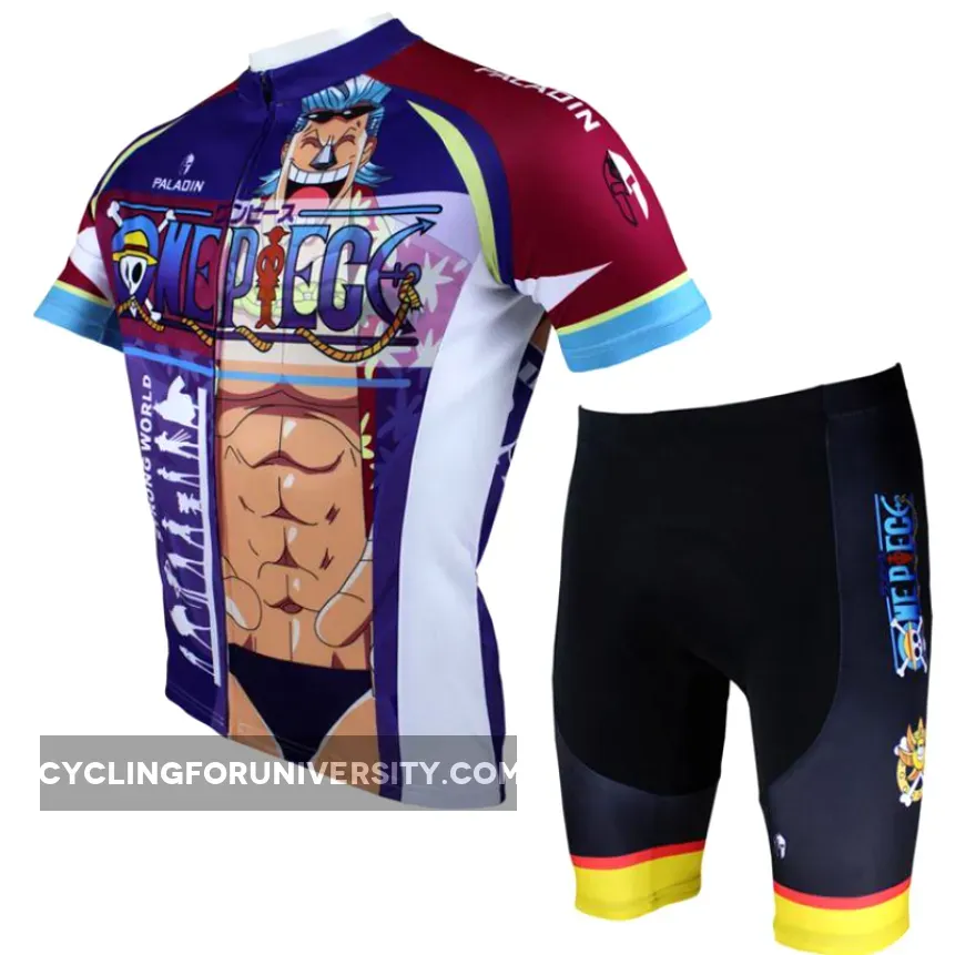 ONE PIECE Series Cola-powered Cyborg Franky Straw Hat Pirates Men's Cycling Suit/Jersey Team Kit Jacket T-shirt Summer Spring Autumn Clothes Sportswear Cartoon NO.080