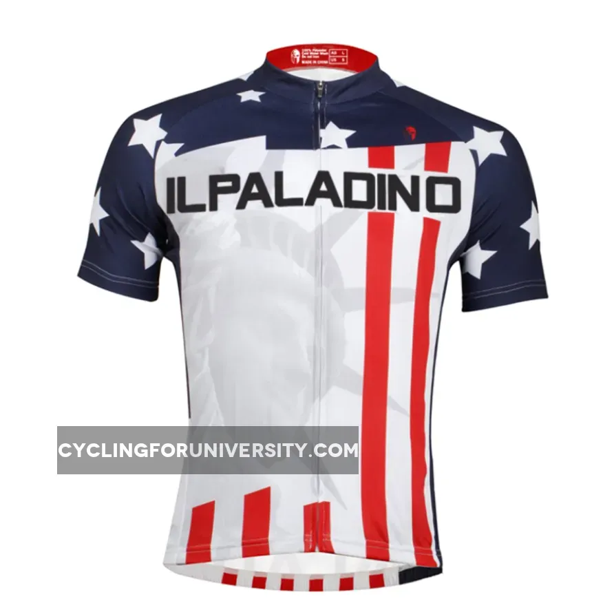 Ilpaladino American Style the Statue of Liberty Breathable Cycling Jersey Men's Short-Sleeve Sport Bicycling Shirts Summer Quick Dry Wear NO.008
