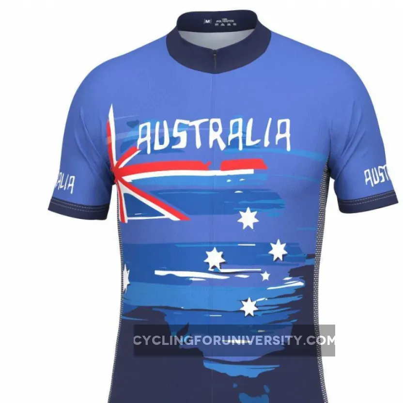 Men's Australian Flag Short Sleeve Cycling Jersey For Sale