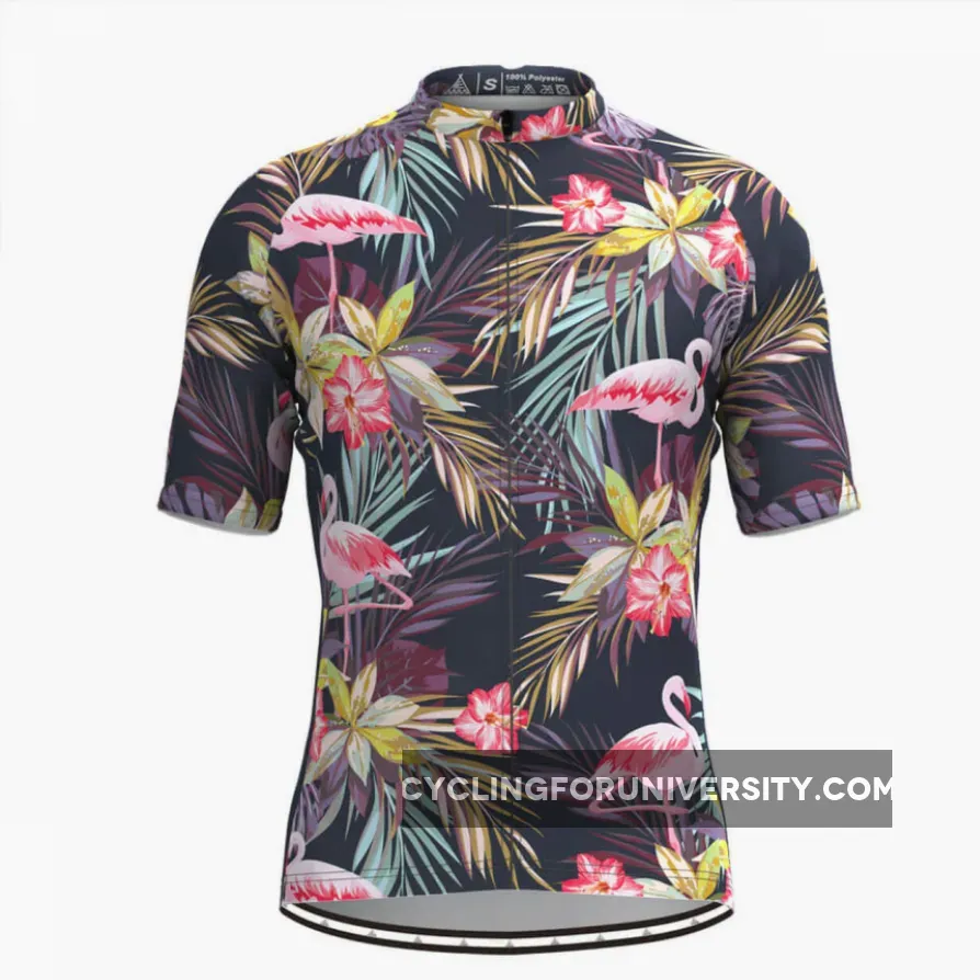 Men's Hawaiian Tropical & Floral Print Cycling Jersey