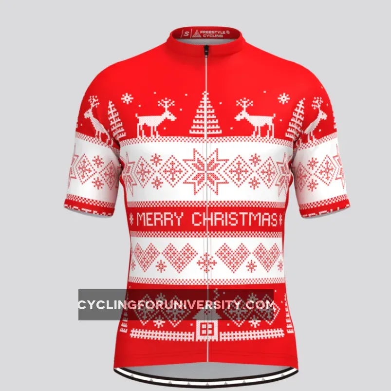 Men's Classic Ugly Christmas sweater Cycling Jersey - Red