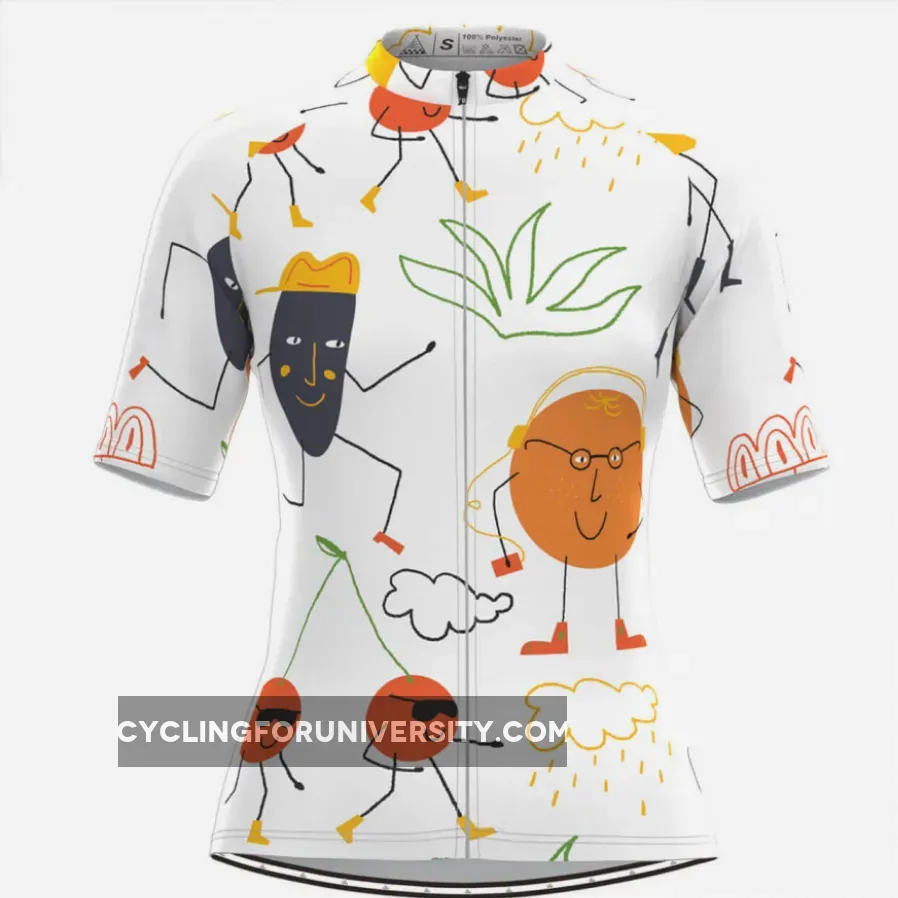 Women's Cartoon Fruits Print Cycling Jersey To Buy