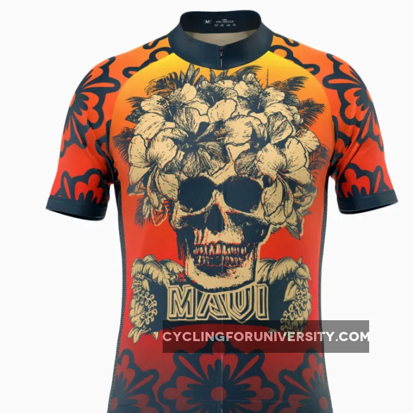 Men's Maui Skull Short Sleeve Cycling Jersey / Skull Cycling Jersey