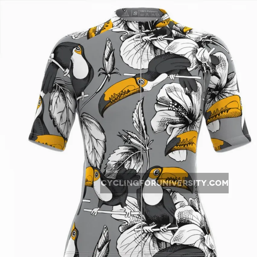 Women's Toucans Tropical Print Hawaiian Cycling Jersey