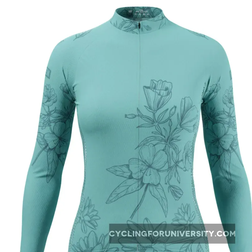 Women's Flower Power Long Sleeve Cycling Jersey #Flower Power Bike Ride