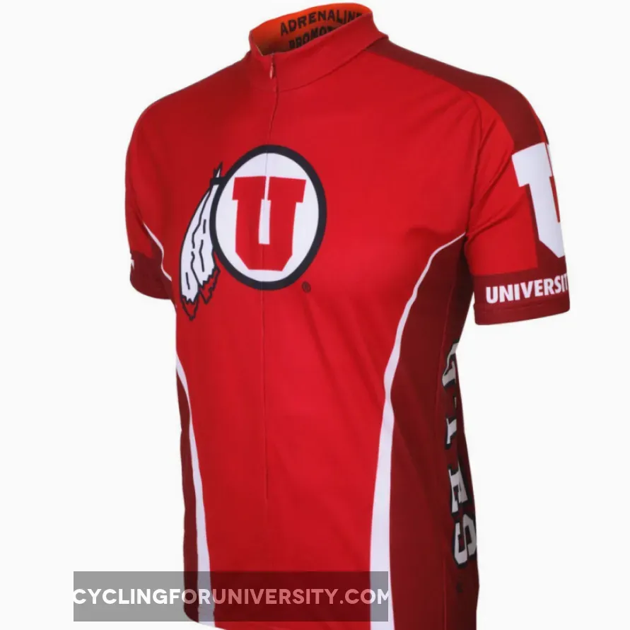 U of U University of Utah Runnin Utes Cycling Short Sleeve Jersey