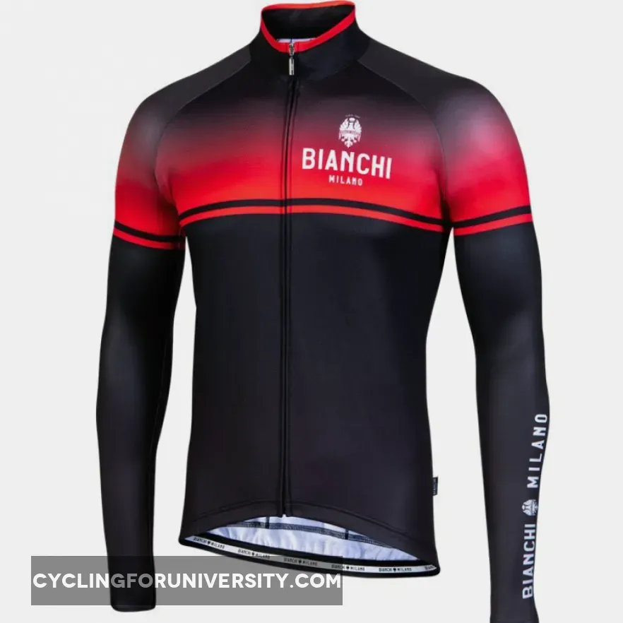 Bianchi Milano Santerno Red Black Long Sleeve Jersey,