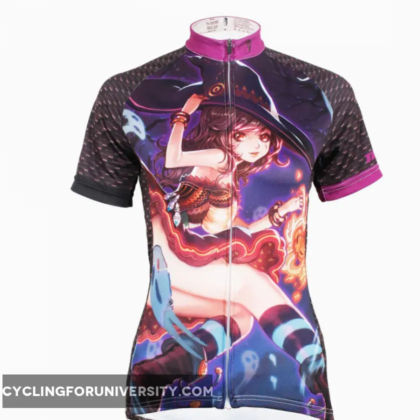 Animation Game Character Girl Lovely Witch Woman's Short-Sleeve Cycling Jersey Summer T-shirt NO.581
