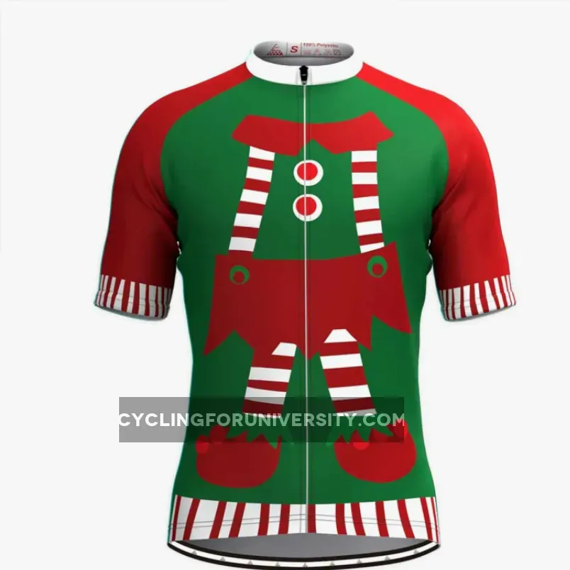 Ugly Christmas Sweater Elf Cycling Jersey Green Brand New