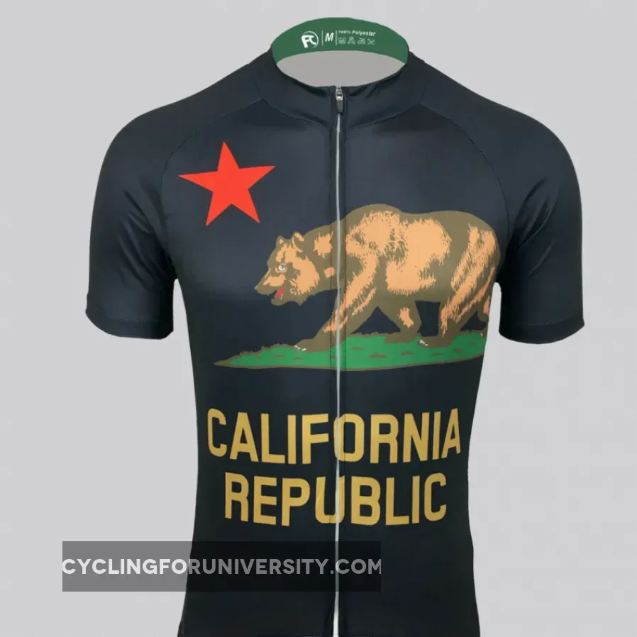 The California Republic Men's Cycling Jersey Black Outlet