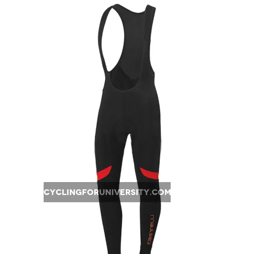 Pro Team CASTELLI Velocissimo 2 Black Red Bike Cycling Bib Pants