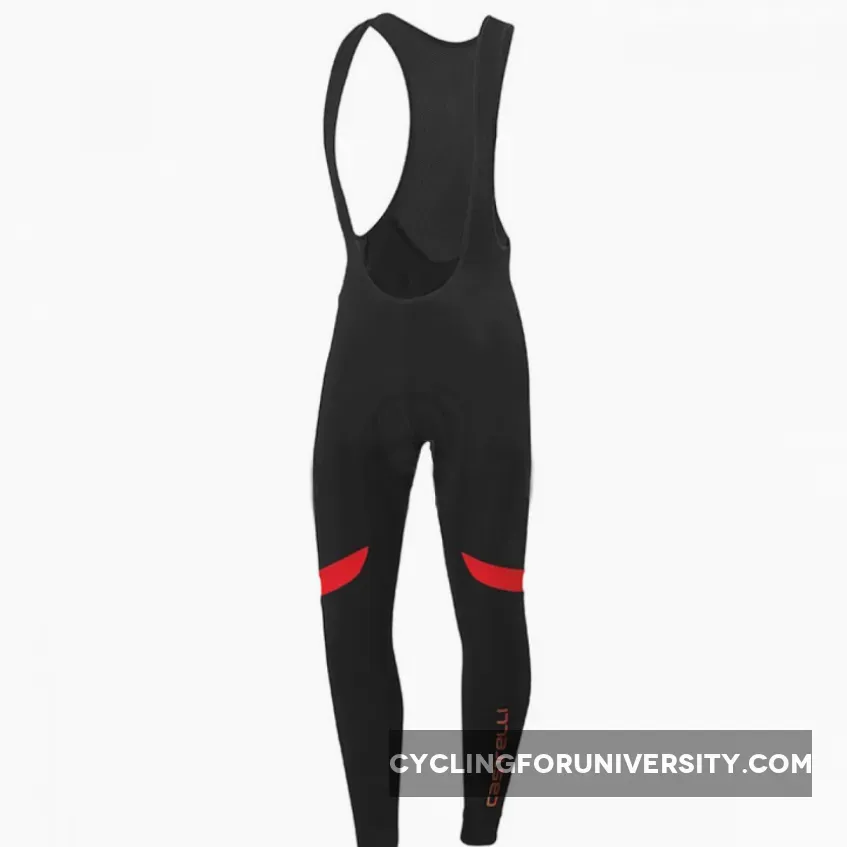 Pro Team CASTELLI Velocissimo 2 Black Red Bike Cycling Bib Pants
