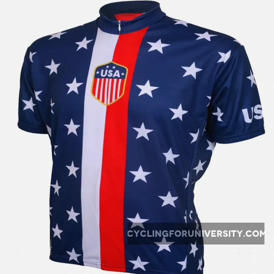 1956 Team USA Olympics Replica Short Sleeve 16" Zip Men's Cycling Jersey