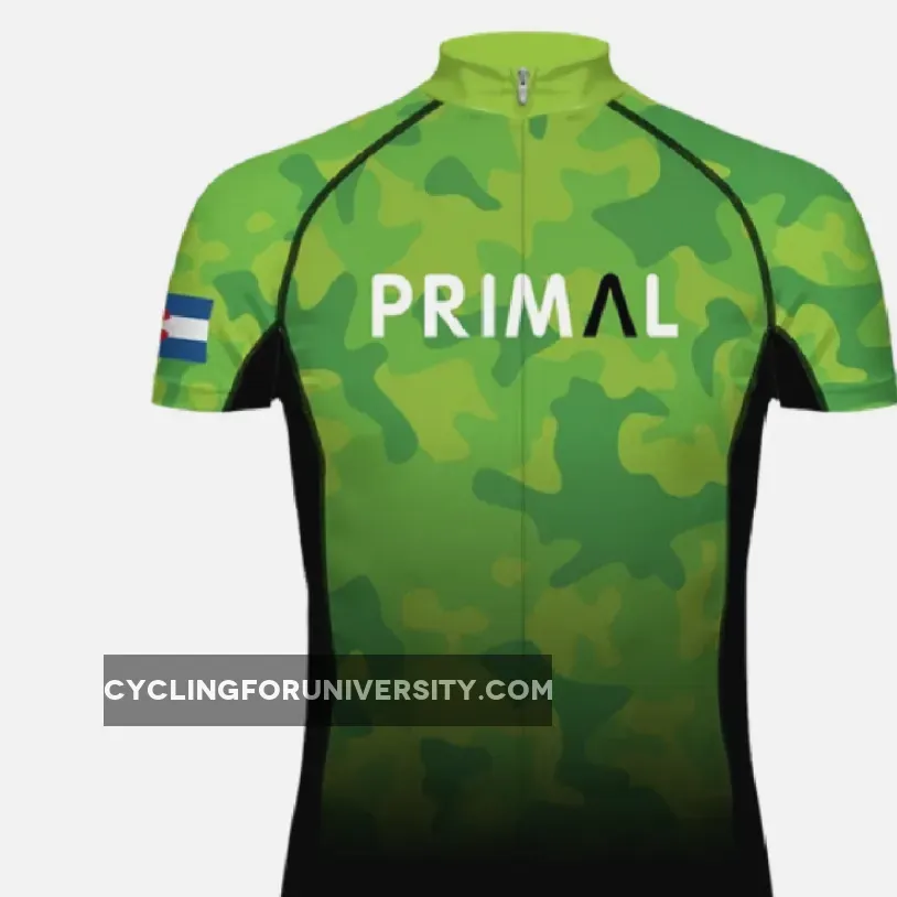 Primal Wear Neon Camo Women's Evo full zip Slim Fit short sleeve Cycling Jersey Womens Camouflage Bike Jersey
