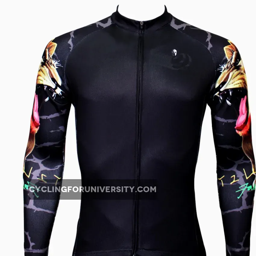 Hot Sale Cycling Jersey Cycling Jersey Wholesale Outdoor Men's Long-sleeved Jersey for Spring and Summer Black and White Ultraviolet Resistant Fabric Outdoor Sportswear