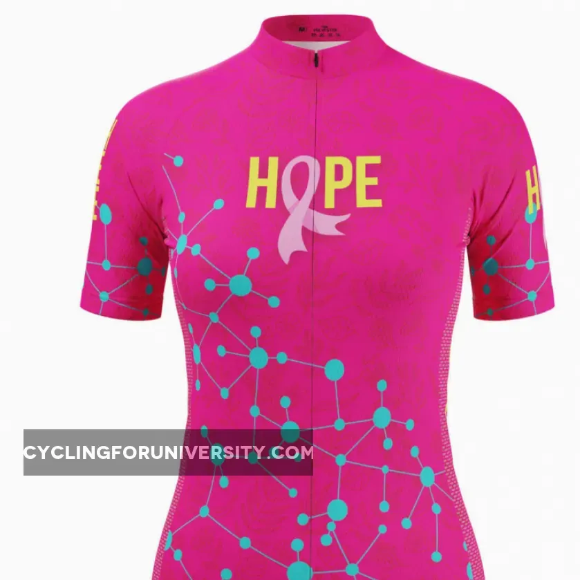 Women's Breast Cancer Faith Hope Love Short Sleeve Cycling Jersey, Cycling For Hope