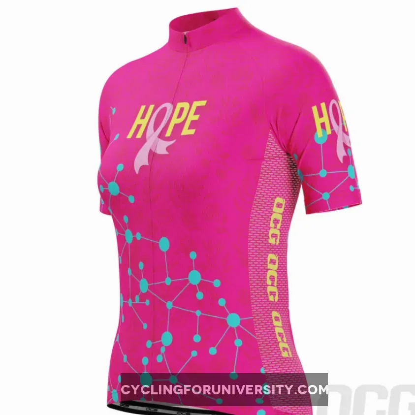Women's Breast Cancer Faith Hope Love Short Sleeve Cycling Jersey, Cycling For Hope